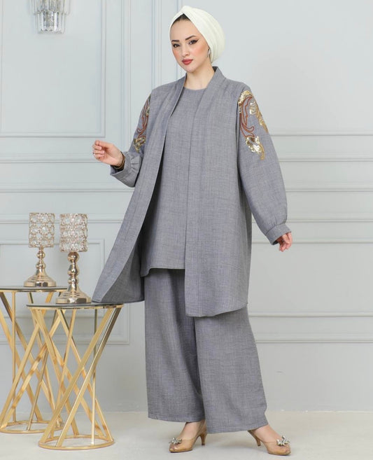 طقم 3 قطع رمادي